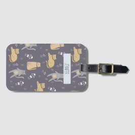 Katter i rymden Sömlöst Mönster-eget namn Bagagebricka