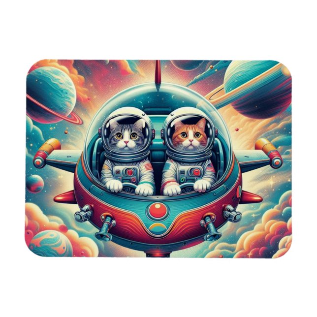 Katter i rymdmagneter! magnet (Horisontell)