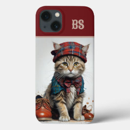 Katter i Scottish Disguise - charming tartan cat