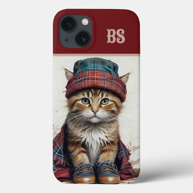 Katter i Scottish Disguise - charming tartan cat (Baksida)