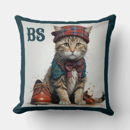 Katter i skotsk dräkt – charmiga tartan-katter kudde