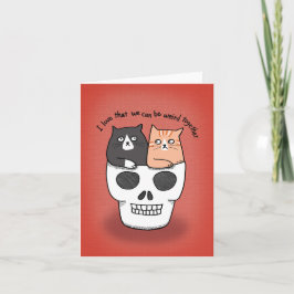 Katter i Skullens Konstig Lungnyårsdag Valentine Kort