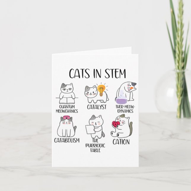 Katter i Stem Funny Science Meme Scientist Nerd Ca Kort (Framsida)