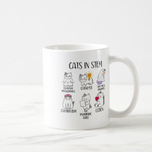 Katter i STEM Roligt Vetenskaps Meme Forskar Nörd Kaffemugg