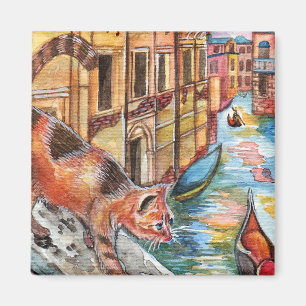 Katter i Venedig Magnet
