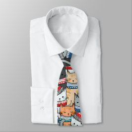 Katter i vinterscarves & Hats Mönster Fabric Slips