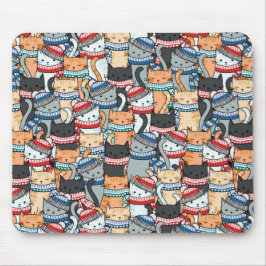 Katter i vinterscarves & Hats Mönster Musmatta
