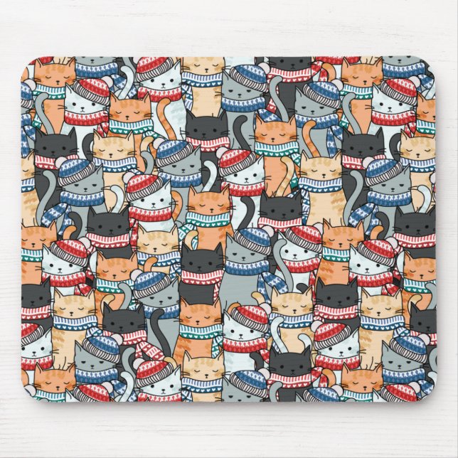 Katter i vinterscarves & Hats Mönster Musmatta (Framsidan)