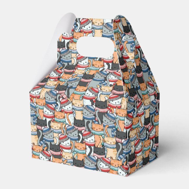 Katter i vinterscarves & Hats Mönster Presentaskar (Framsidan Sidan)