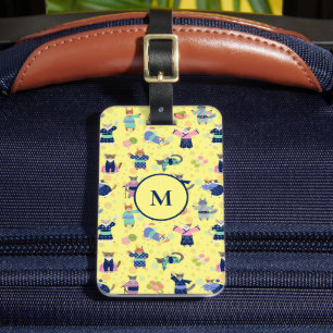 Katter i Yukata Bagagebricka