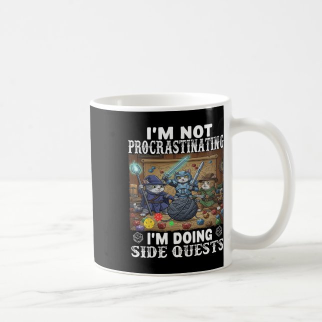 Katter Jag dröjer inte jag gör sidouppdrag Kaffemugg (Höger)