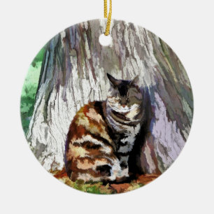 KATTER JULGRANSPRYDNAD KERAMIK