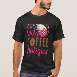 Katter Kaffe Antikviteter Katt Antikhandel T Shirt