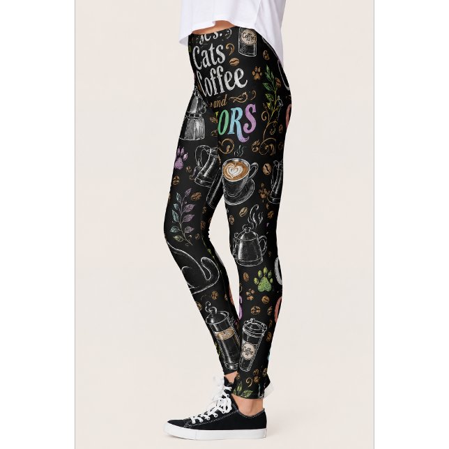 Katter & Kaffe Kaffeälskare Leggings (Skapare uppladdad)