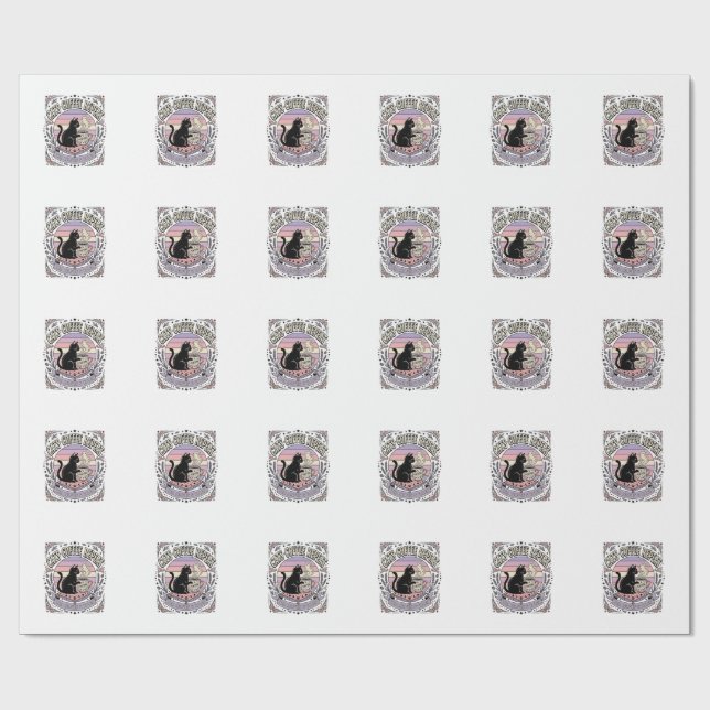 Katter Kaffe Upprepa Katt Teblad Kaffe Lycka R Presentpapper (Platt)