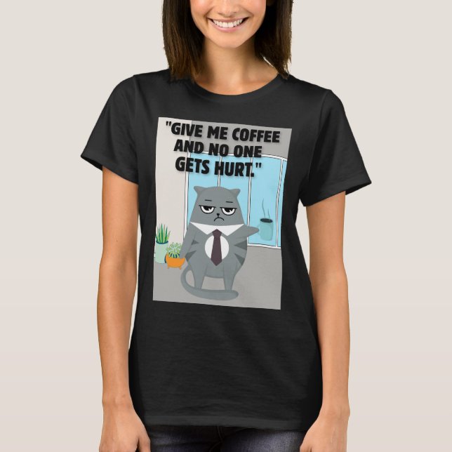Katter, kaffeoffert t shirt (Framsida)