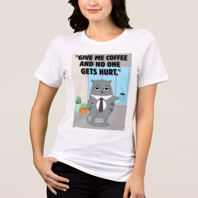 Katter, kaffeoffert t shirt (Framsida)