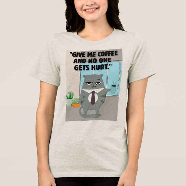 Katter, kaffeoffert t shirt (Framsida)