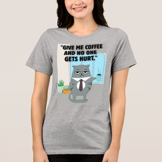 Katter, kaffeoffert t shirt (Framsida)