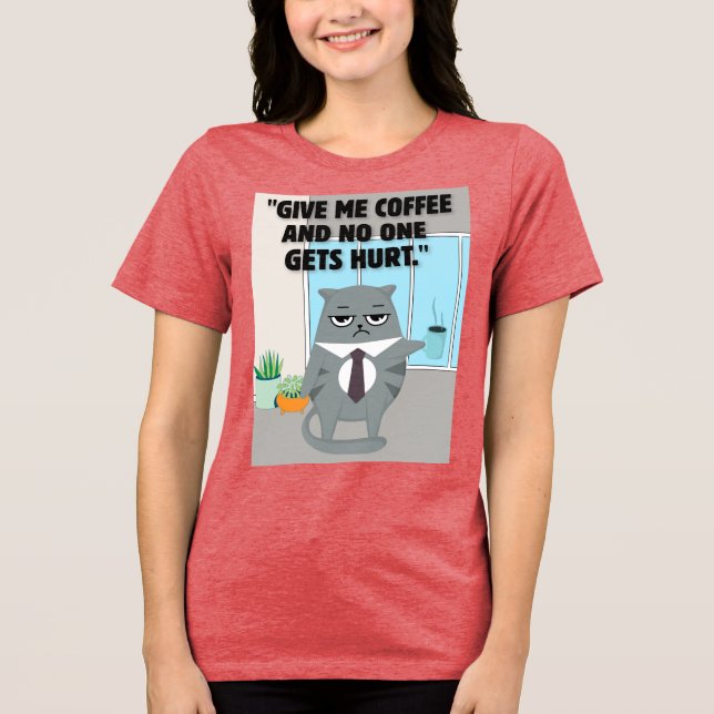 Katter, kaffeoffert t shirt (Framsida)