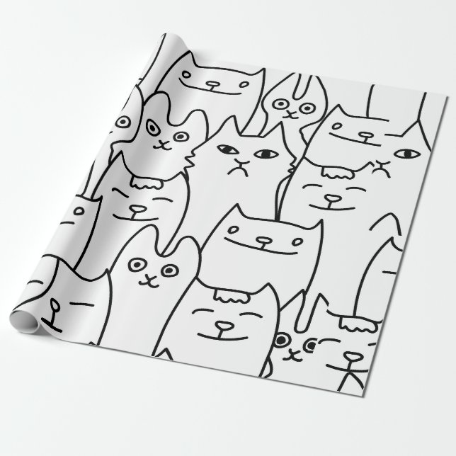 Katter, katter och andra katter presentpapper (Utrullad)