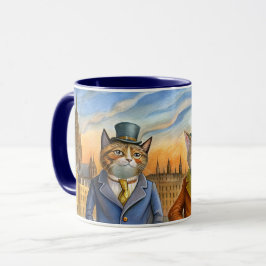 Katter klädda i London Mugg