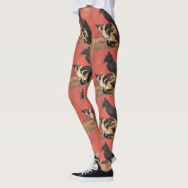 Katter, konsmålning av bra av Theophile Steinlen Leggings