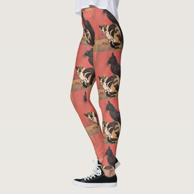 Katter, konsmålning av bra av Theophile Steinlen Leggings (Vänster)