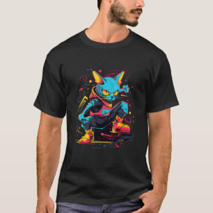 Katter, Kullar, och Urban Art Style Gatu Art Styl T Shirt