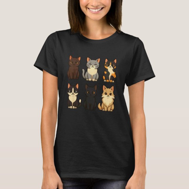 Katter Kullingar Söt Kattälskare T Shirt (Framsida)