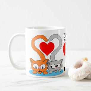 Katter Lämnar Tass avtryck på våra HJÄRTAT Cute Ca Kaffemugg