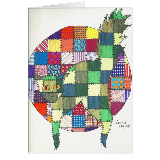 Katter - lappar hälsningskort (Framsidan)