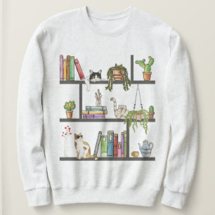 Katter Ljugande på bokhyllor, katter och Bokar T Shirt