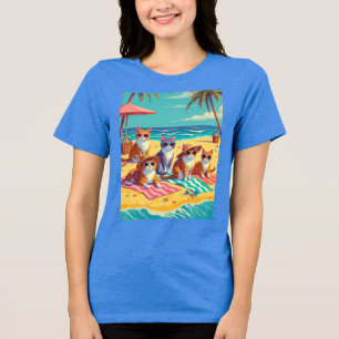 Katter Lounging på stranden T Shirt