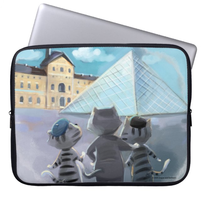Katter Louvren Paris - Bärbar datorskärmfodral Laptop Fodral (Framsidan)