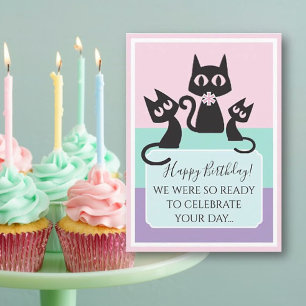 Katter! Lustigt! Cute Birday Card Kort