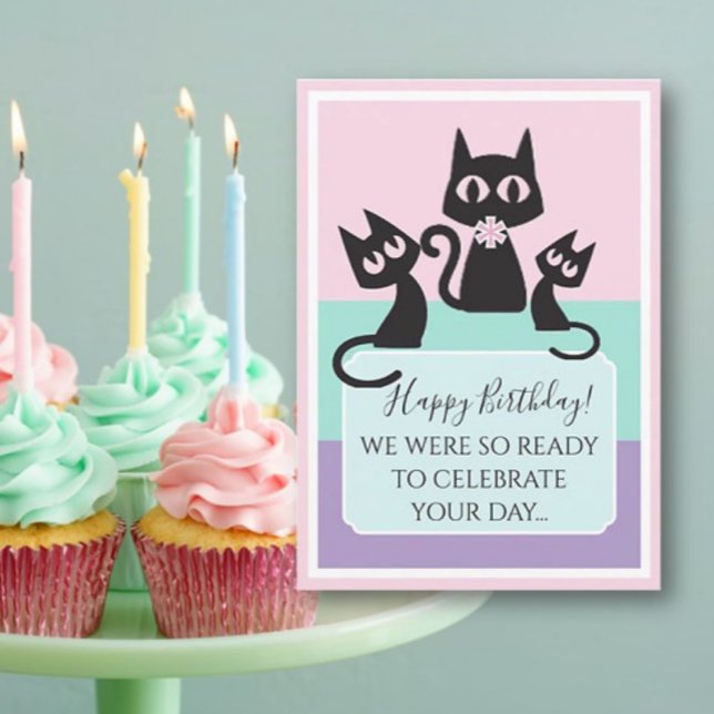 Katter! Lustigt! Cute Birday Card Kort (Skapare uppladdad)