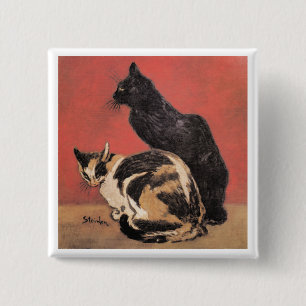 Katter, målning av Theophile Steinlen Knapp