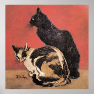 Katter, målning av Theophile Steinlen Poster
