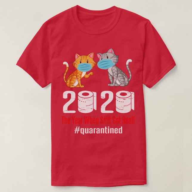 Katter med Ansikte-mask som dansar 2020-toaletten  T Shirt (Design framsida)