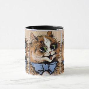 Katter med Blue Bowtie-färg av Louis Wain Mugg
