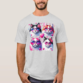 Katter med hjärtglasyr t shirt