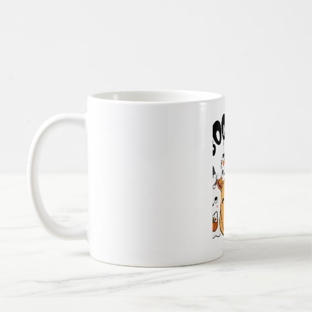 Katter med Roligt på Halloween-etikett Kaffemugg (Vänster)