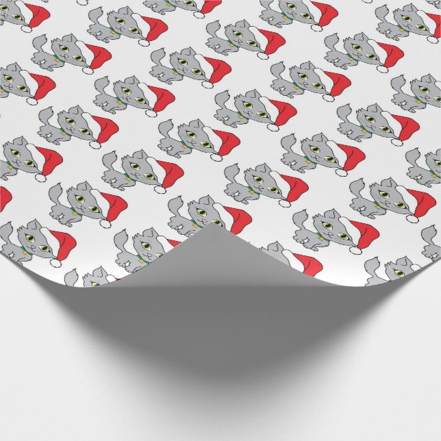 Katter med tomteluvor presentpapper (Hörn)