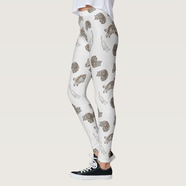 katter mönster leggings (Vänster)