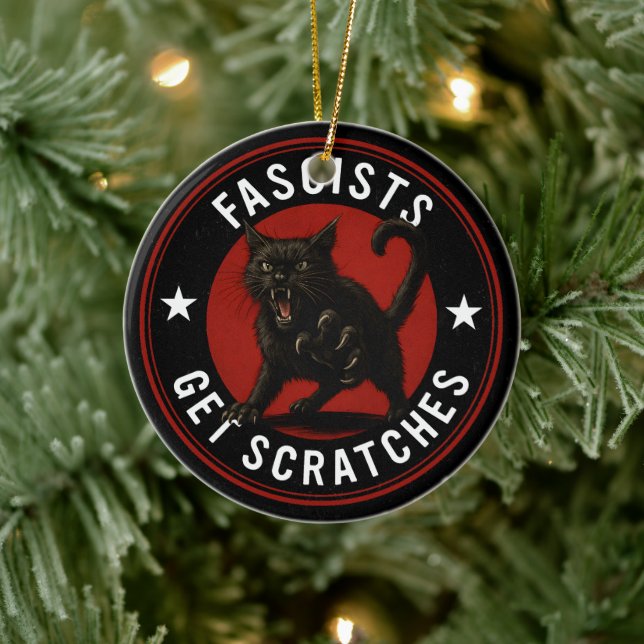 Katter mot fascister julgransprydnad keramik (Träd)