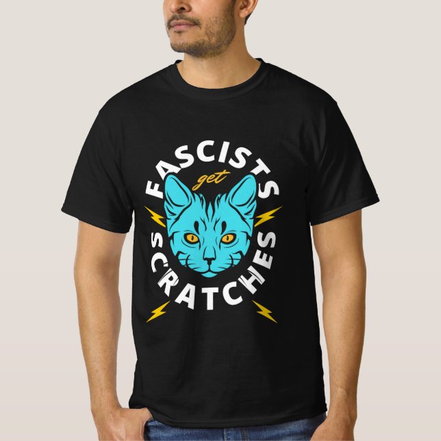 Katter mot fascister protesterar mot grafik Classi T Shirt (Framsida)