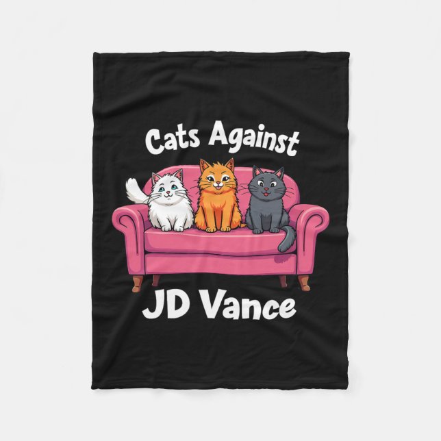 Katter mot J.d. Vance Chilless Cat Dam Couch Fleecefilt (Framsidan)