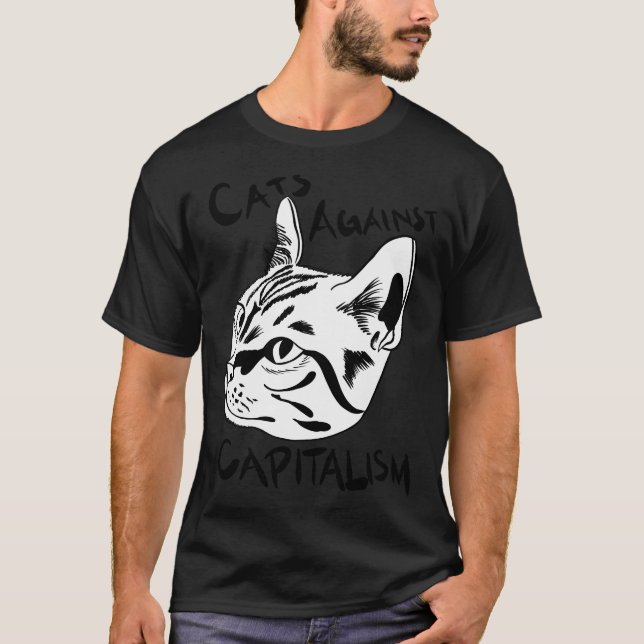 Katter mot kapitalism t shirt (Framsida)