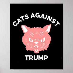 Katter mot Trump politisk protest Poster